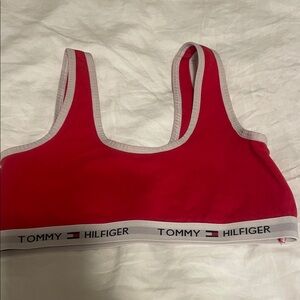 Tommy Hilfiger Red and White Sports Bra